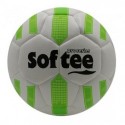 BALÓN FUTBOL HÍBRIDO SOFTEE MAX - FUTBOL11, BLANCO/AMARILLO FLUOR