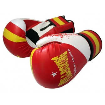 GUANTE DE BOXEO TORNADO - 12OZ, ROJO/BLANCO/AMARILLO