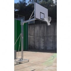 JGO CANASTAS GALVANIZADAS BALONCESTO DELUXE MONOTUBO TRASLADABLES 2 RUEDAS CON CARRO -SIN TABLEROS,