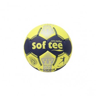 BALÓN BALONMANO SOFTEE SUPER FLASH - AMARILLO FLUOR/MARINO, 48CM