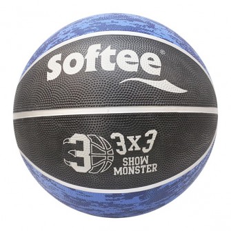 BALÓN BALONCESTO SOFTEE NYLON MONSTER 3X3 - 3X3, NEGRO/AZUL