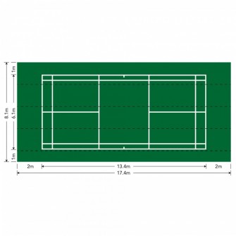 (UD) PISTA DE BADMINTON PORTATIL PAVIGRASS (17,40x8,1 MTS)