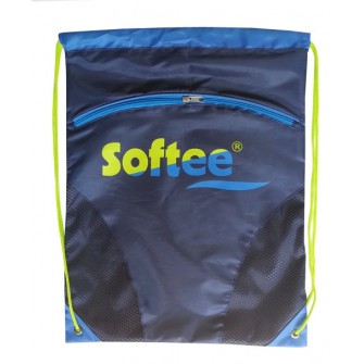 GYMSACK SOFTEE CON RED Y BOLSILLO COLOR MARINO/ROYAL/VERDE TALLA UNICA