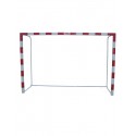 JUEGO PORTERÍAS ALUMINIO BALONMANO-FÚTBOL SALA 80X80 TRASLADABLES CON BASE TUBO REDONDO