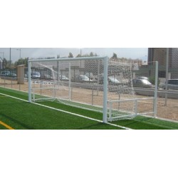 JUEGO PORTERÍAS ALUMINIO FÚTBOL 7 120X100 MM ABATIBLES CON ARQUILLOS LACADOS