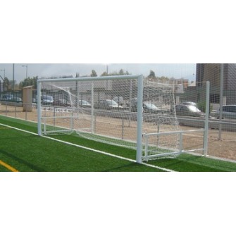 JUEGO PORTERÍAS ALUMINIO FÚTBOL 7 90 MM ABATIBLES CON ARQUILLOS LACADOS