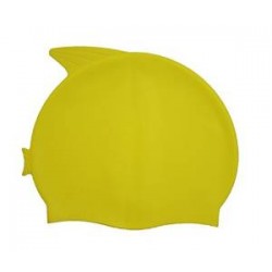 GORRO NATACIÓN SILICONA CON ALETA AMARILLO